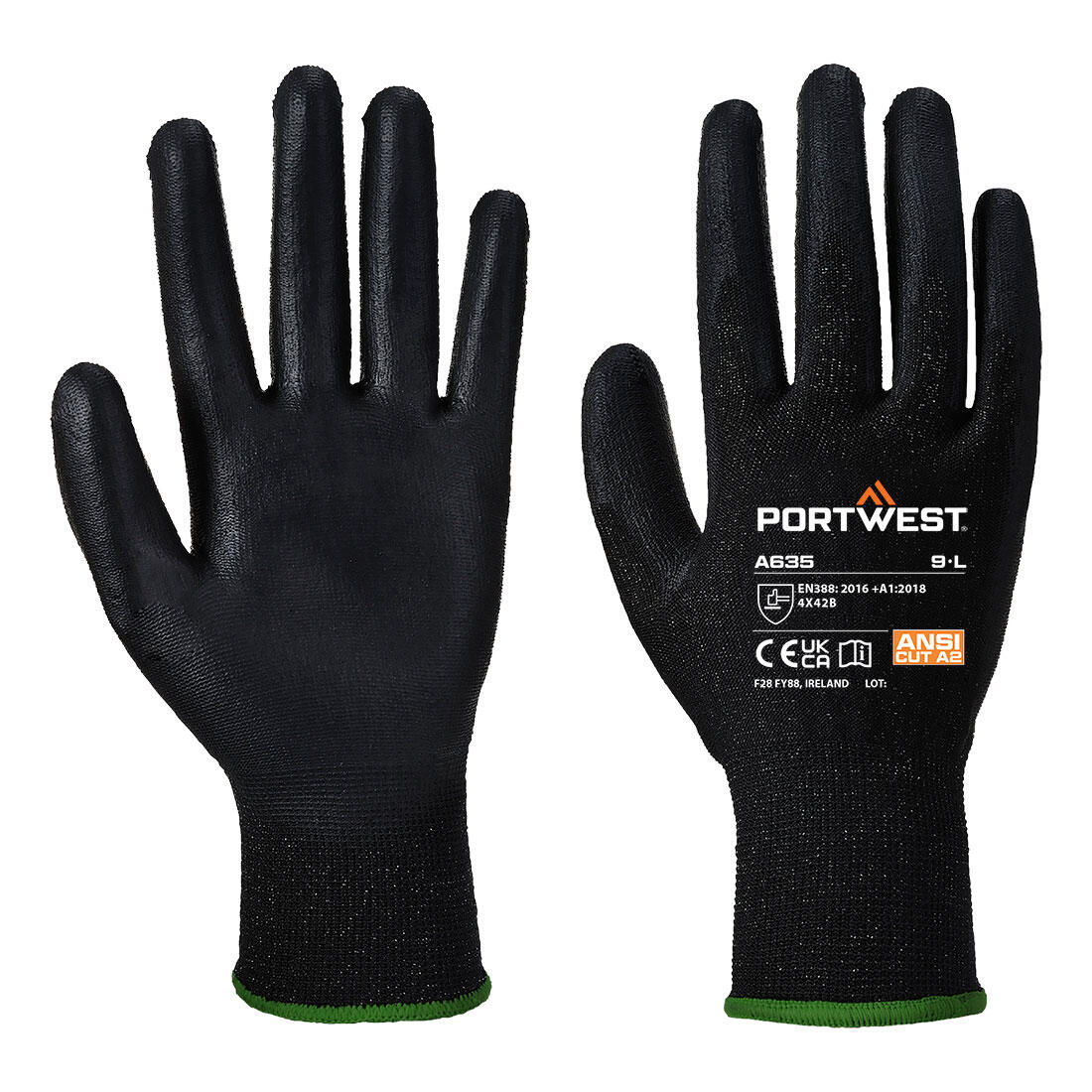 A635 Cut B13 PU Economy Glove Black