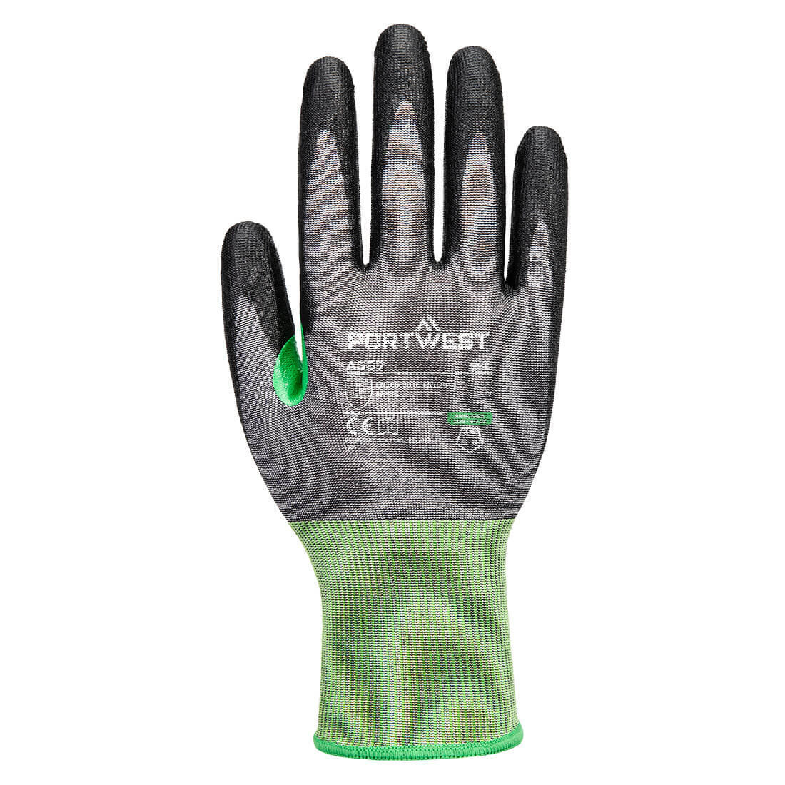 A637 CS Cut C18 PU Glove Grey/Black - Image 2