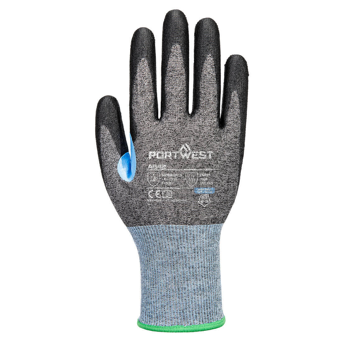 A642 CS Cut D18 PU Glove Grey/Black - Image 2