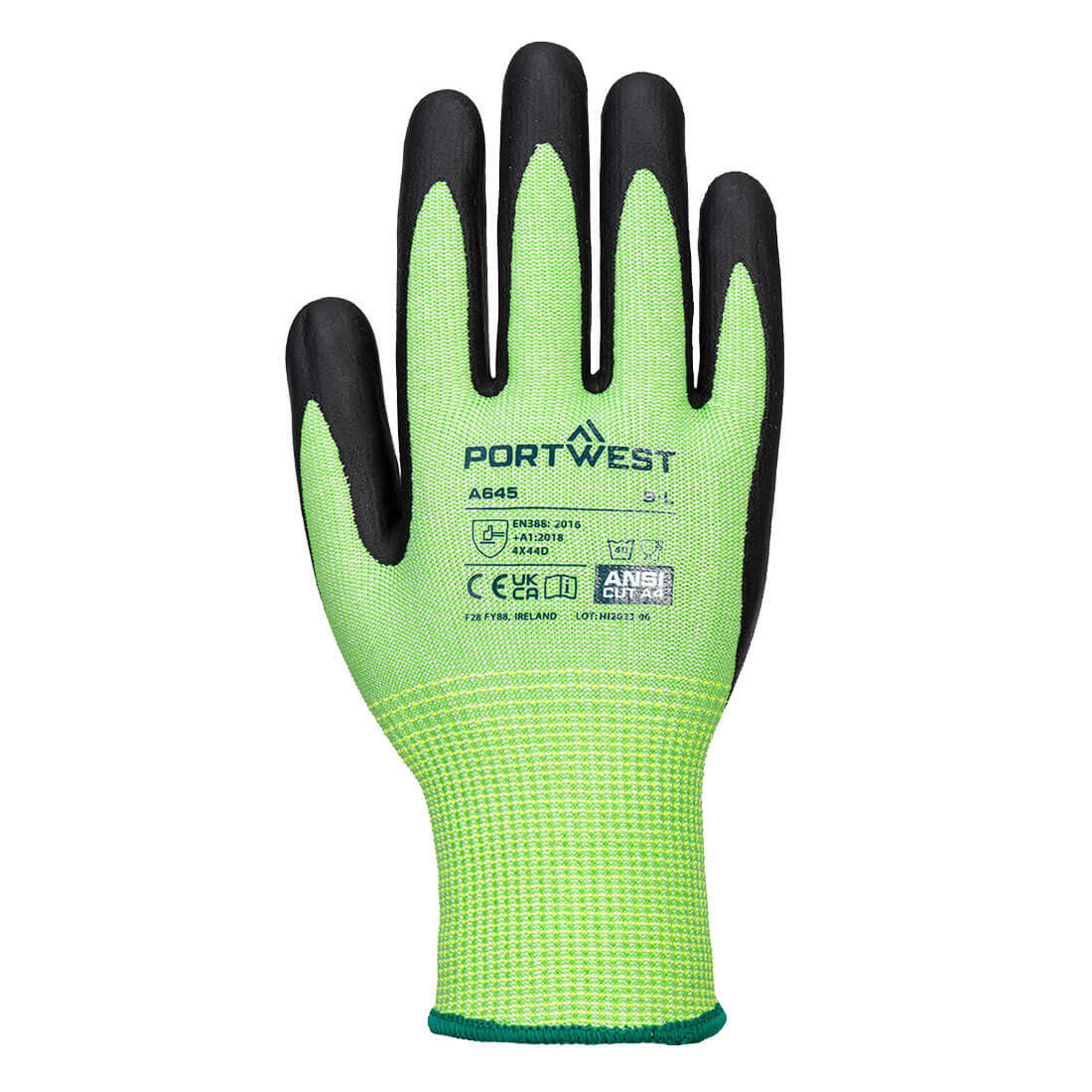 A645 Cut D13 Nitrile Green Glove Green/Black - Image 2