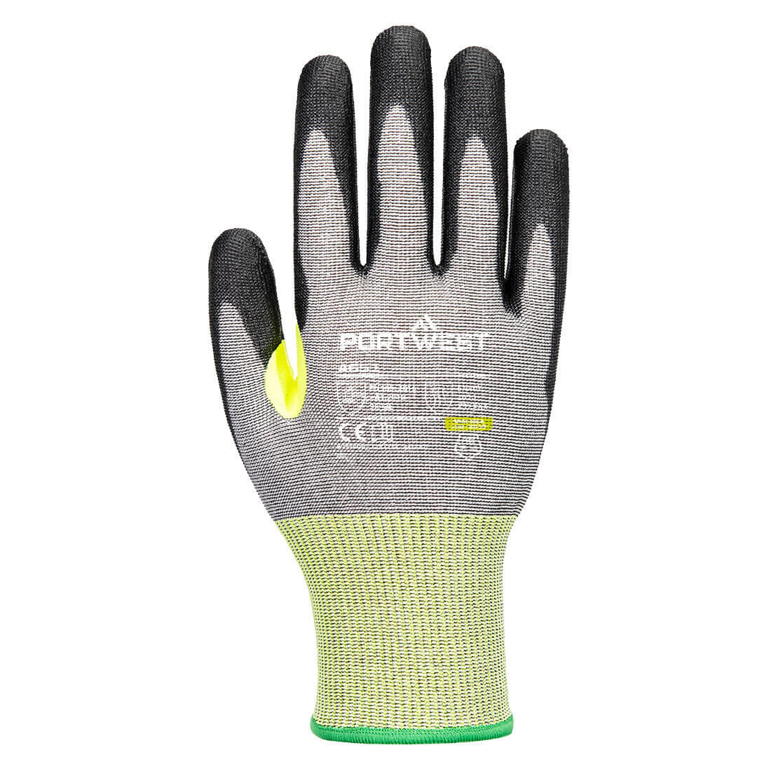 A651 CS Cut E15 PU Glove Grey/Black - Image 2