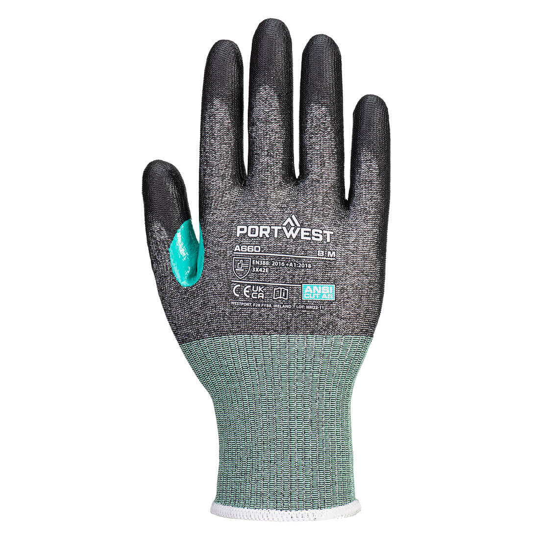 A660 CS Cut E18 PU Glove Black - Image 2