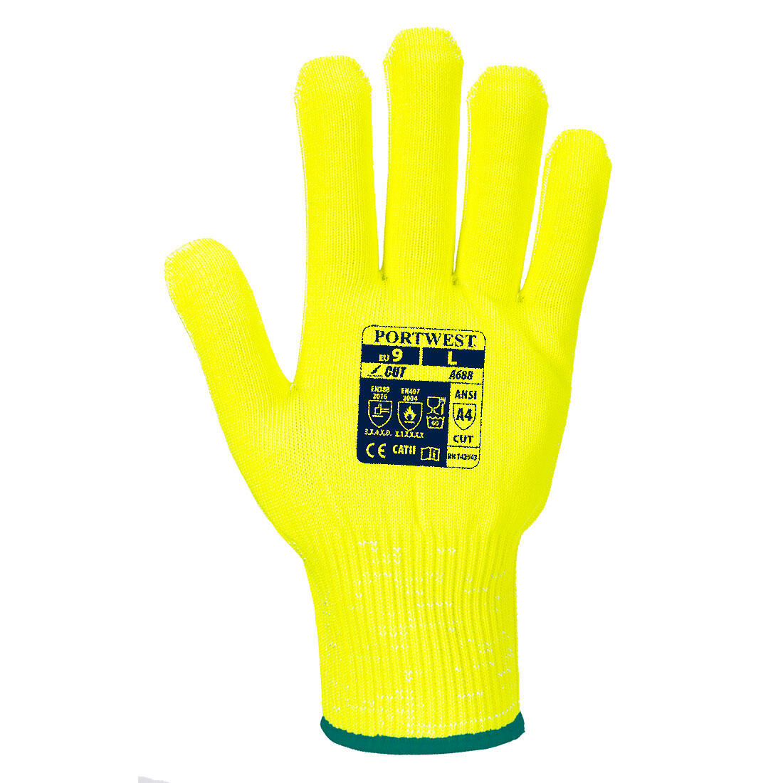 A688 Cut D13 Viz-Tex Liner Glove Yellow - Image 2