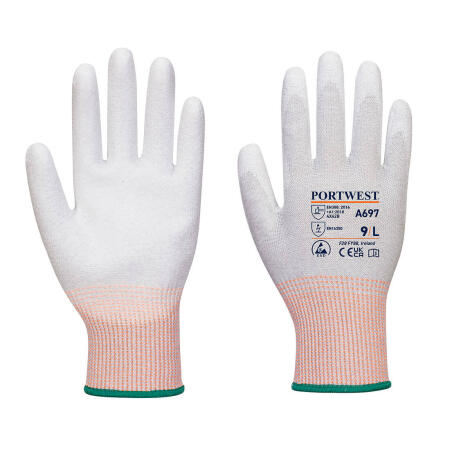 A697 ESD Cut B13 PU Palm Glove Grey/White