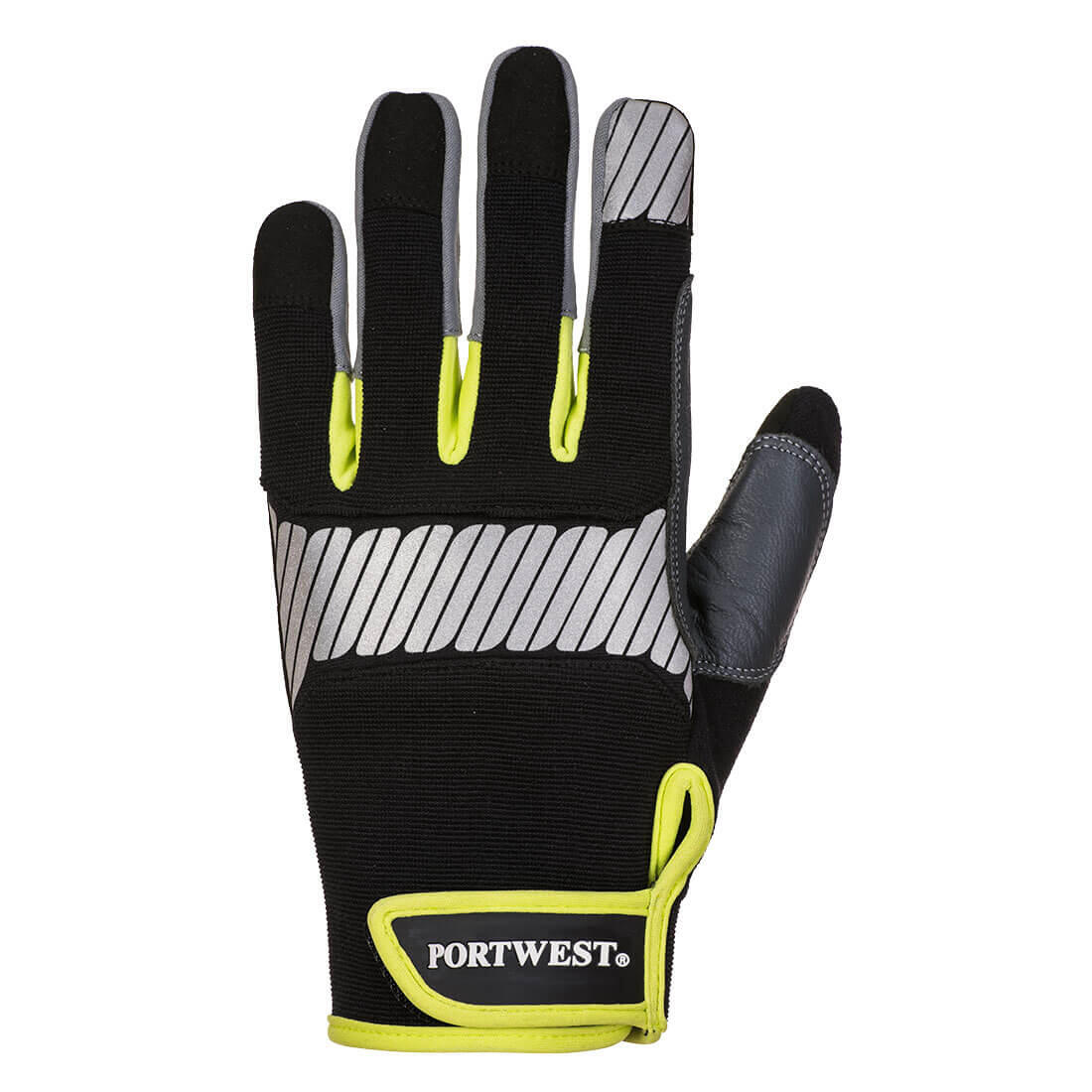 A770 PW3 Mechanic 80 Reflective Utility Glove Black/Yellow - Image 2