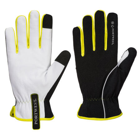 A776 PW3 Mechanic 160 Leather Palm Cold Glove Black/Yellow