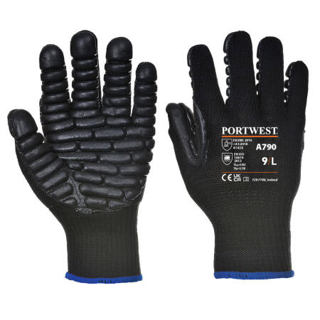A790 Anti-Vibration 10 Rubber Chloroprene Glove Black