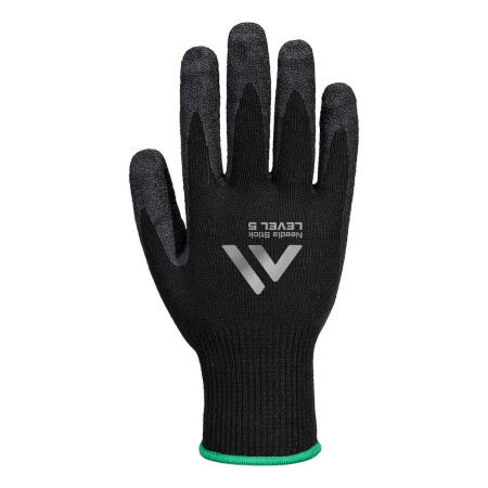 A793 Needle Resistant  F10 Latex Crinkle Glove Black