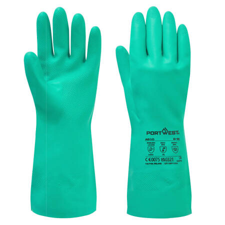 A810 Chem 320 Nitrile Gauntlet Green