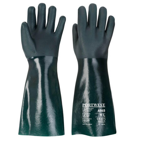 A845 Chem 450 PVC Double Dipped Gauntlet Green