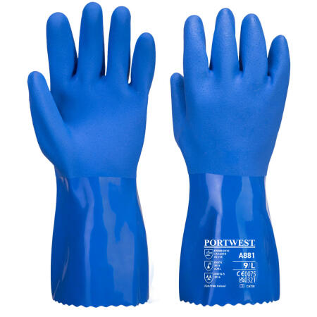 A881 Chem 300 PVC Marine Gauntlet Blue