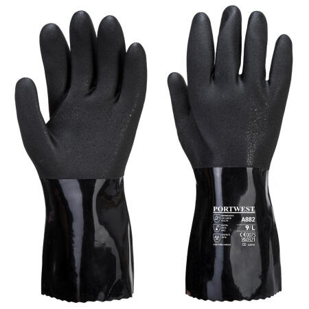 A882 ESD PVC Chemical Gauntlet Black