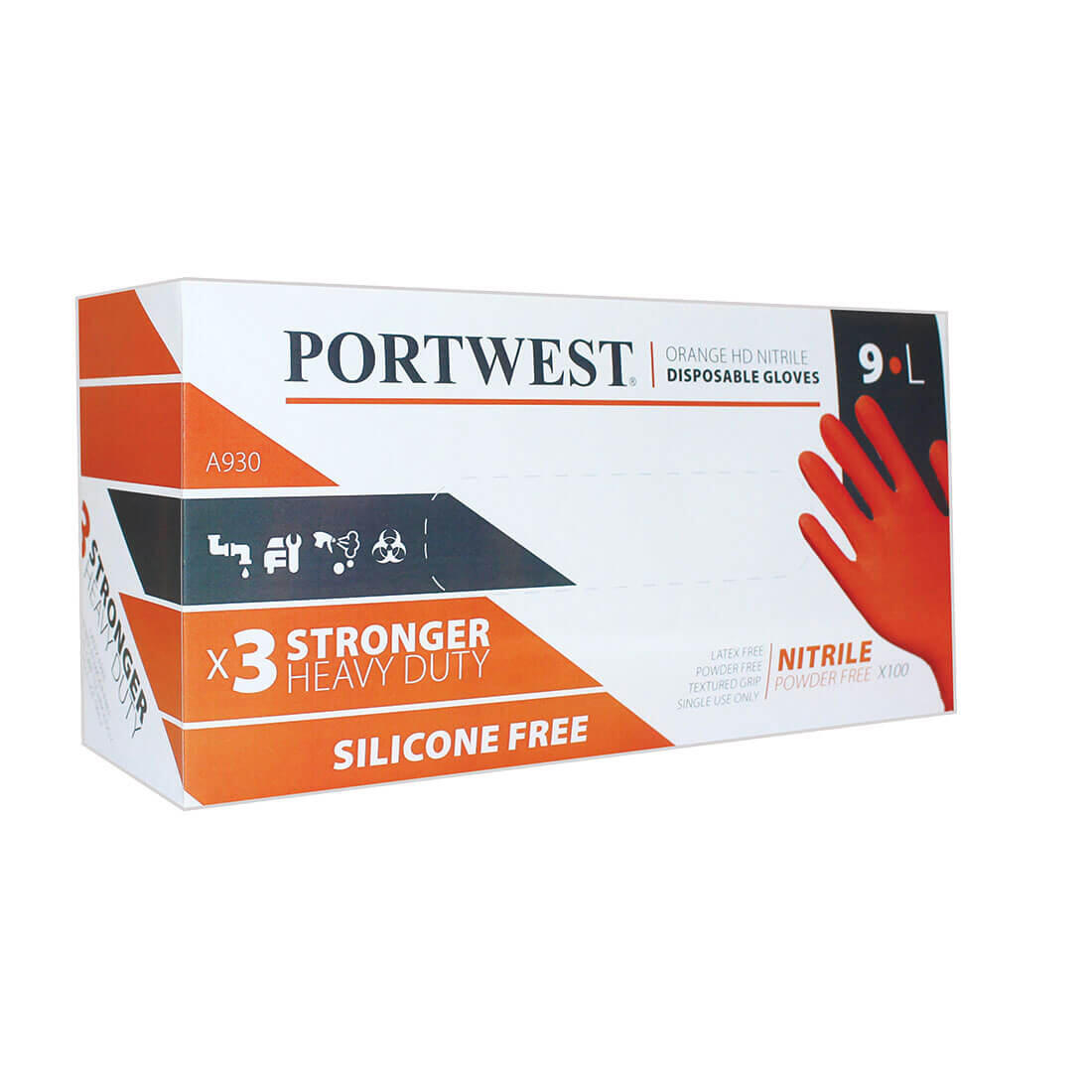 A930 Disp 7 mil Disposable Glove (Pk100) Orange - Image 2