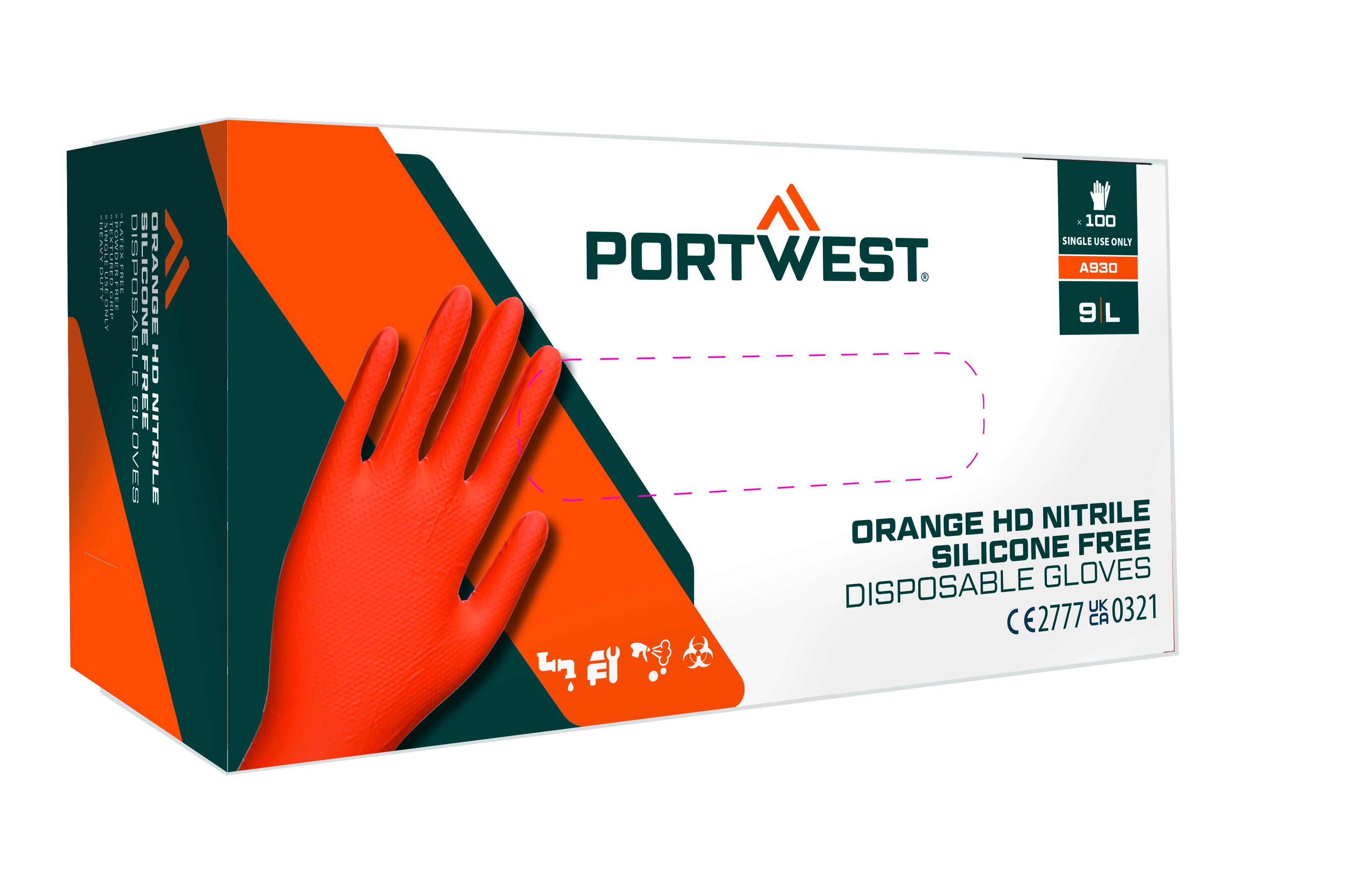 A930 Disp 7 mil Disposable Glove (Pk100) Orange