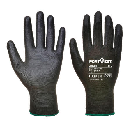 AB129 Grip 13 PU Palm Essential Full Box (288 Pairs) Black
