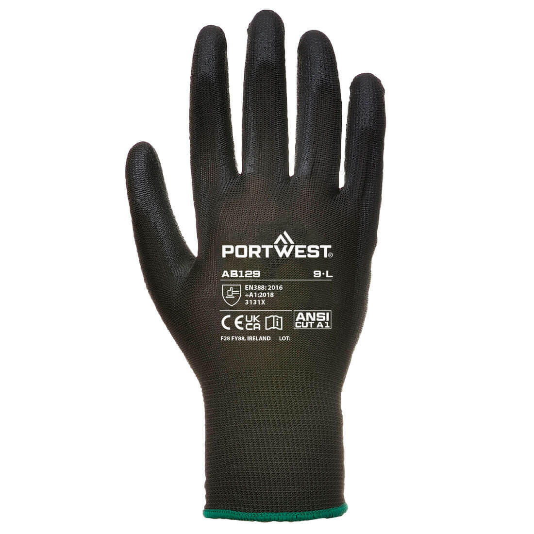 AB129 Grip 13 PU Palm Essential Full Box (288 Pairs) Black - Image 2