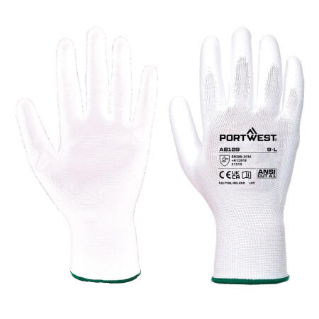 AB129 Grip 13 PU Palm Essential Full Box (288 Pairs) White