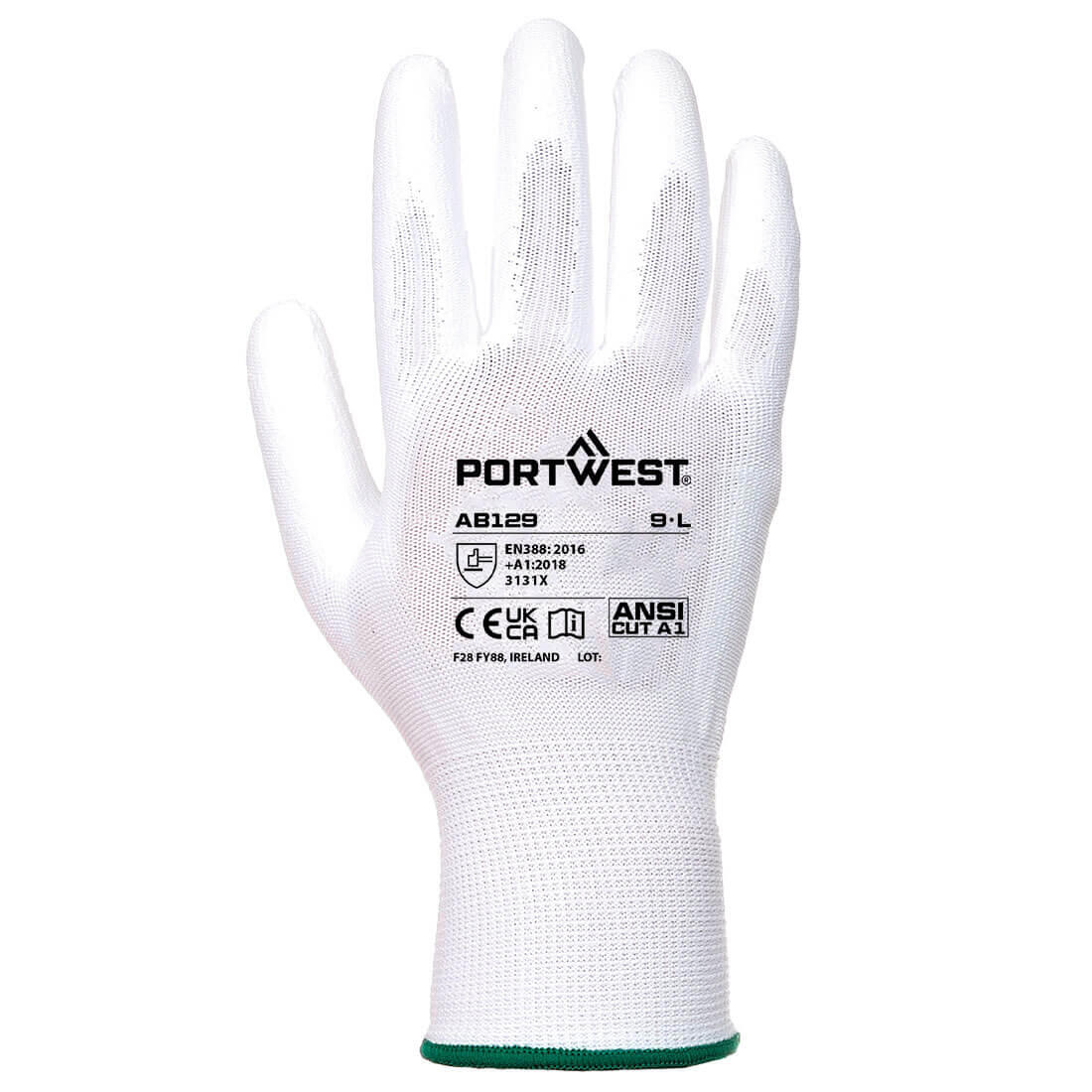 AB129 Grip 13 PU Palm Essential Full Box (288 Pairs) White - Image 2