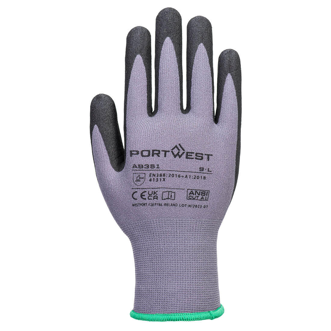 AB351 Grip 15 Nitrile Sandy Dotted Essential Multipack (Pk12) Grey/Black - Image 2