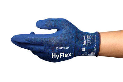 Ansell Hyflex 11-819 Esd Touchscreen Glove Blue