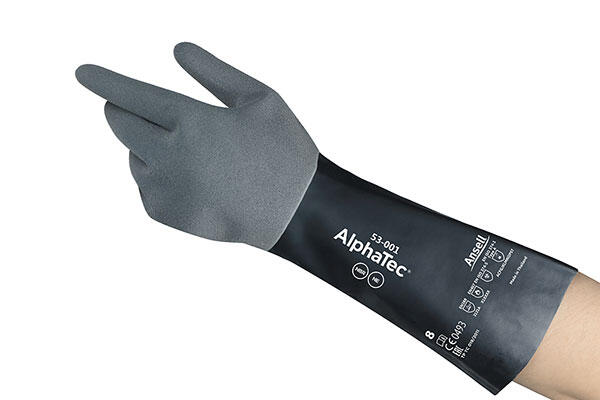 Ansell Alphatec 53-001 Gauntlet Gloves Black
