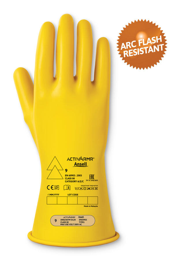 Low Volt Electrical Insulating Glove (Class 00) Yellow