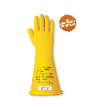 High Voltage Electrical Insulating Glove (Class 1) Yellow