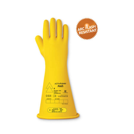 High Voltage Electrical Insulating Glove (Class 2) Yellow