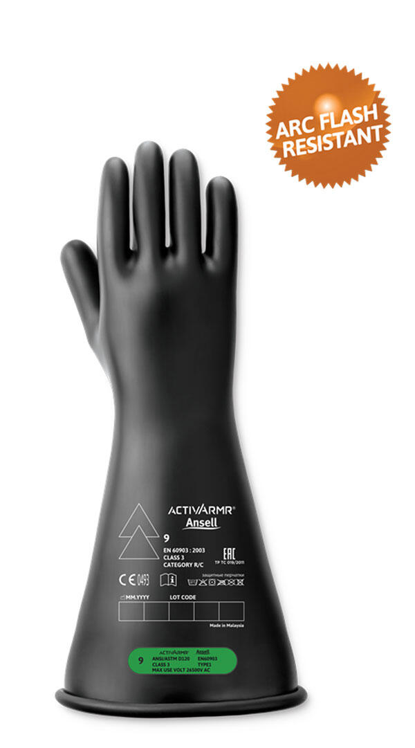 High Voltage Electrical Insulating Glove (Class 3) Black