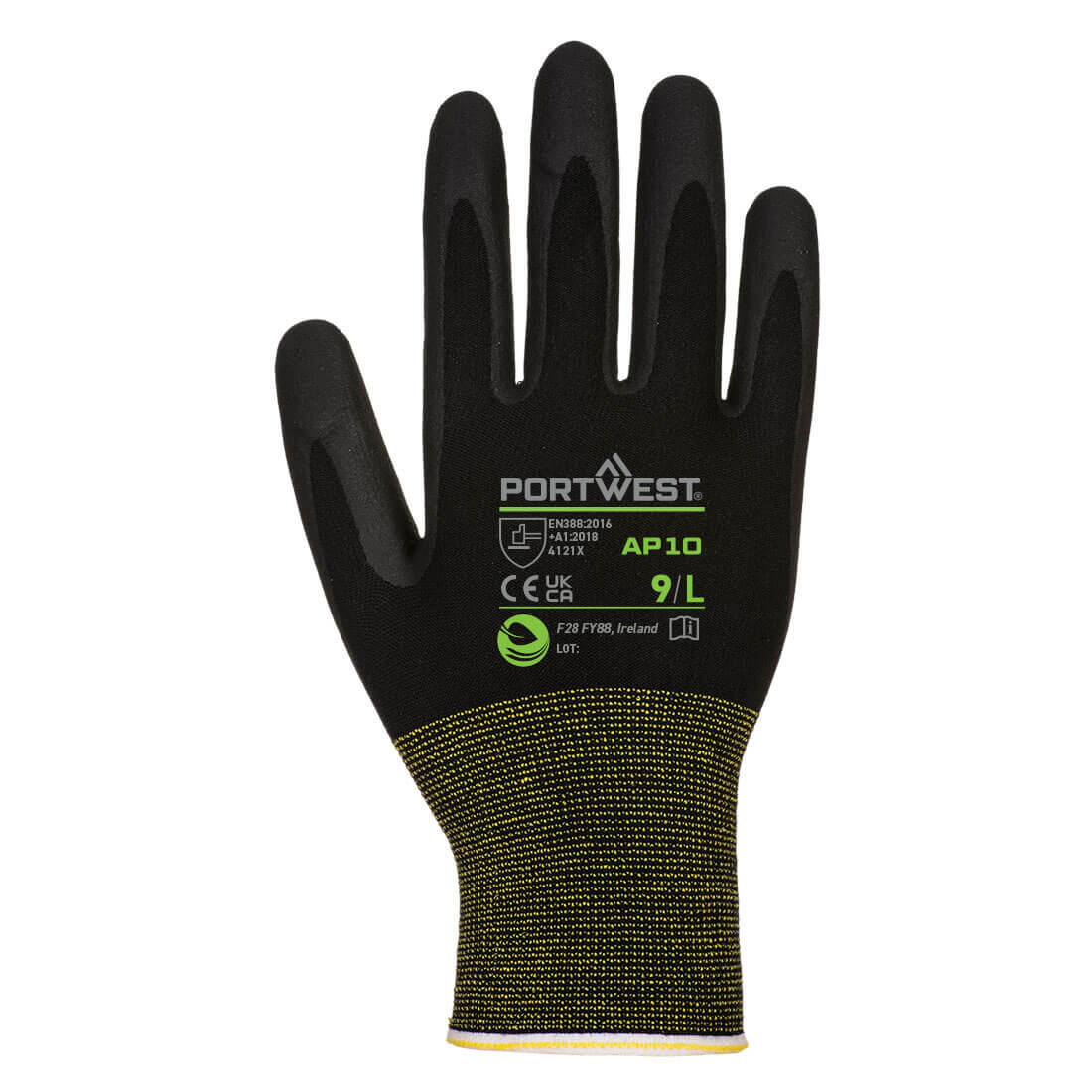 AP10 Grip 15 Foam Nitrile Bamboo Glove Black - Image 2