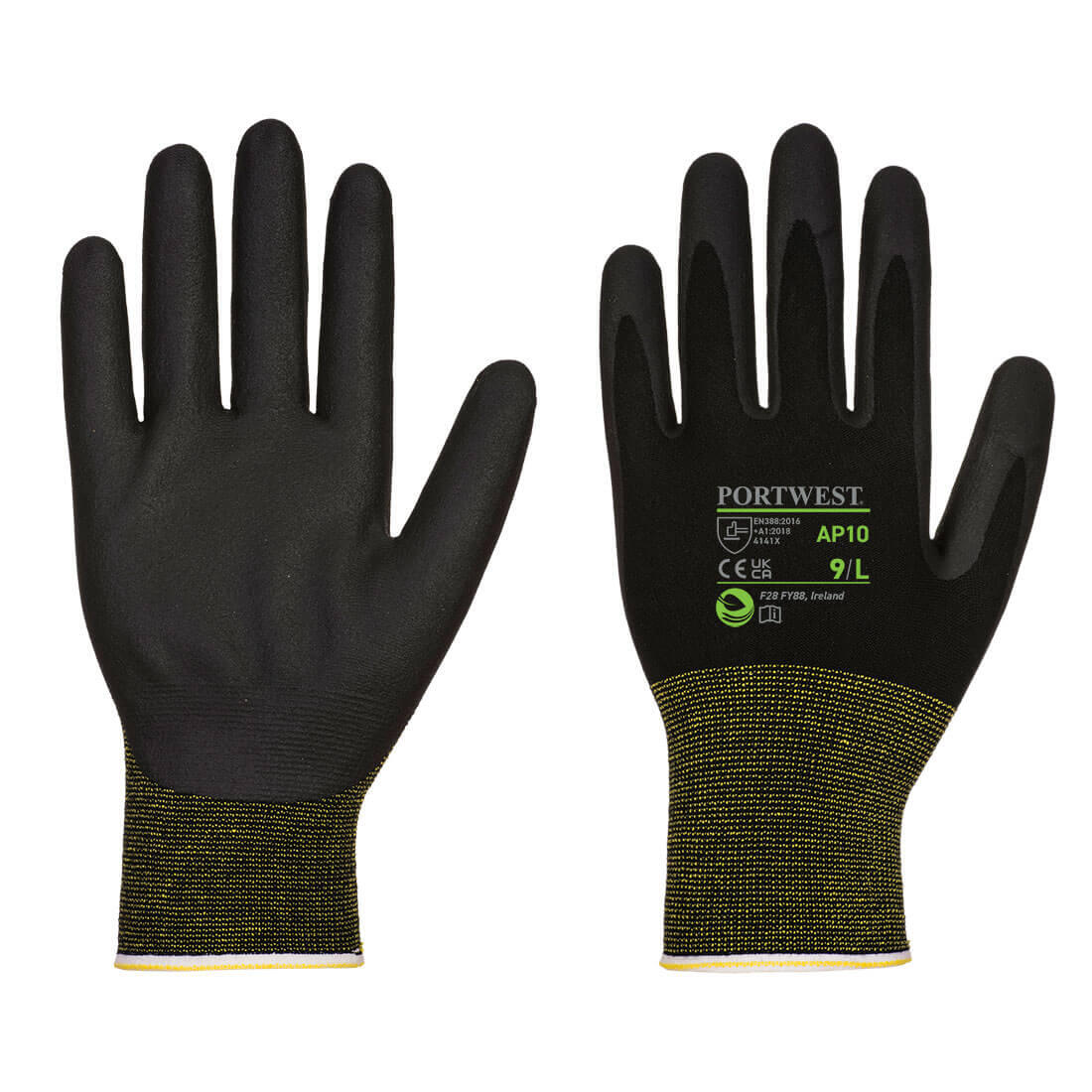 AP10 Grip 15 Foam Nitrile Bamboo Glove Black