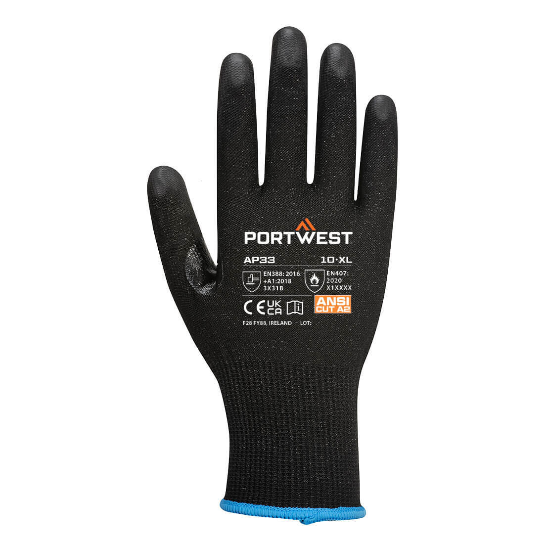 AP33 LR15 PU Touchscreen Glove Black - Image 2