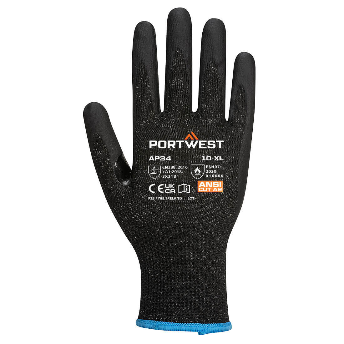 AP34 LR15 Nitrile Foam Touchscreen Glove Black - Image 2