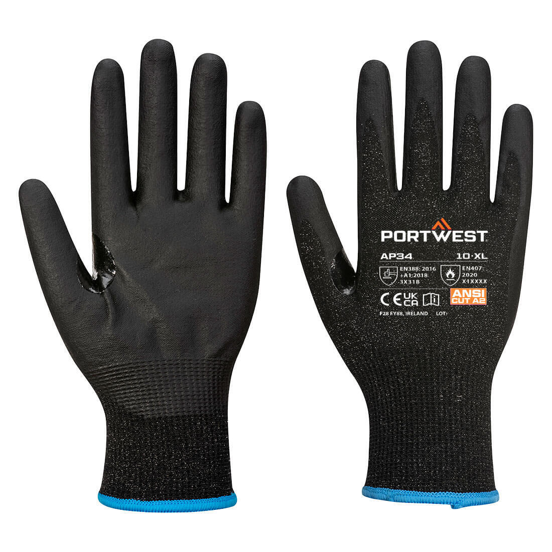 AP34 LR15 Nitrile Foam Touchscreen Glove Black