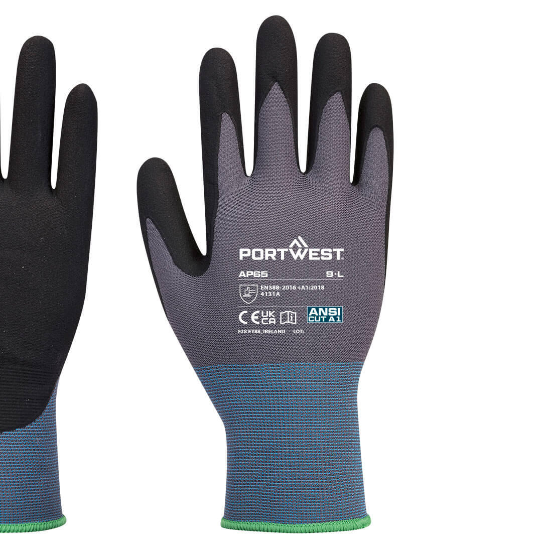AP65 Grip 15 Nitrile Foam Texpel Glove Black/Grey - Image 2