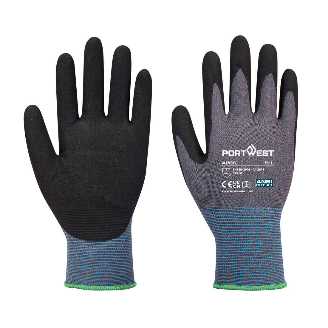 AP65 Grip 15 Nitrile Foam Texpel Glove Black/Grey