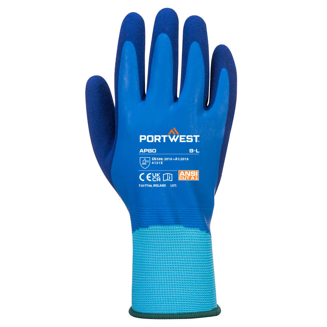 AP80 Grip 13 Latex Foam Aqua Glove Blue - Image 2