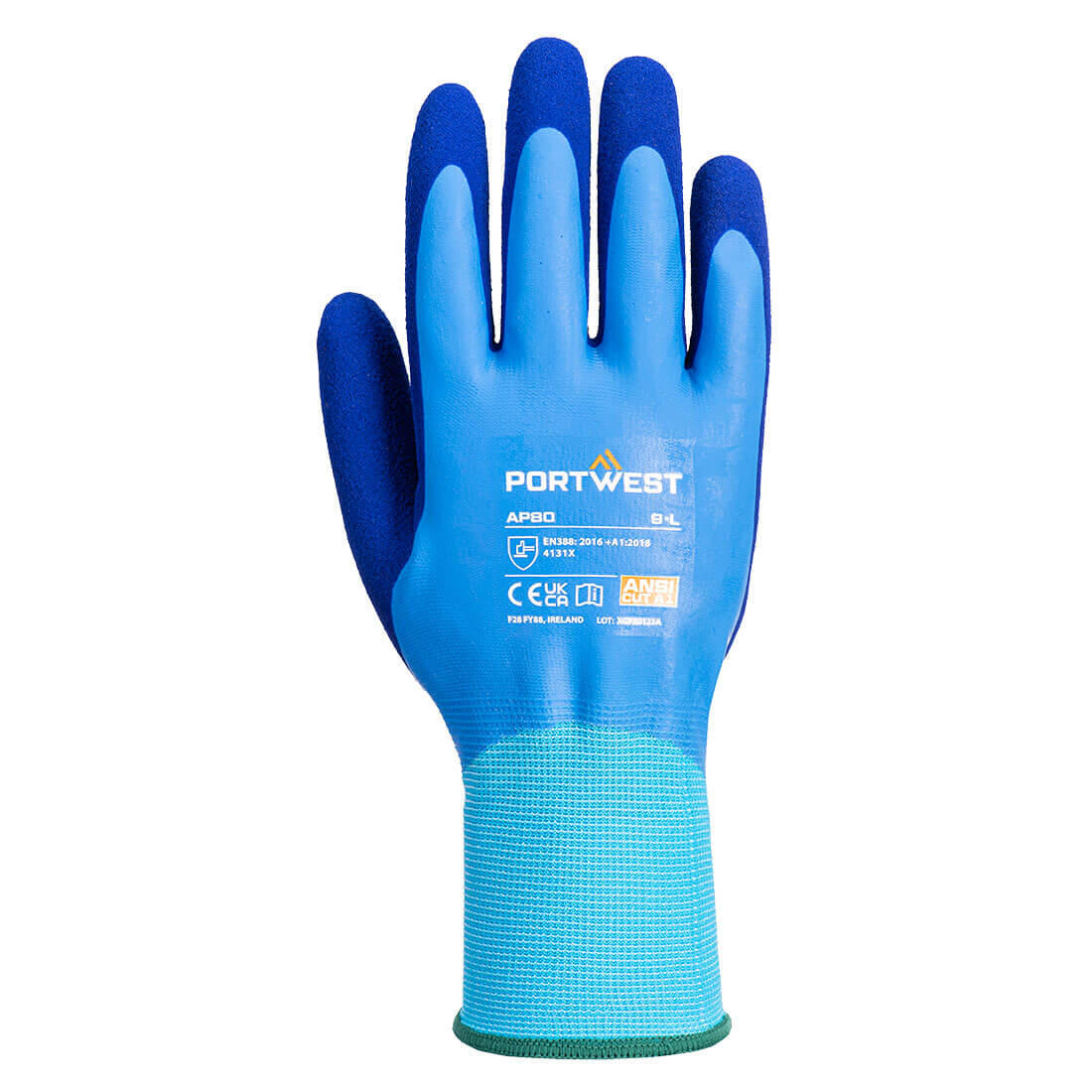 AP80 Grip 13 Latex Foam Aqua Glove Blue