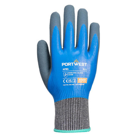 AP81 Cut D13 Latex Aqua Glove Blue