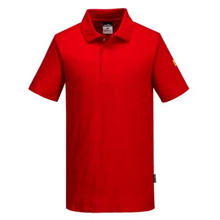 AS21 Anti-Static ESD Polo Shirt S/S Deep Red