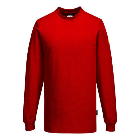AS22 Anti-Static ESD T-Shirt L/S Deep Red