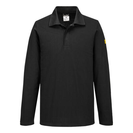 AS23 Anti-Static ESD Polo Shirt L/S Black