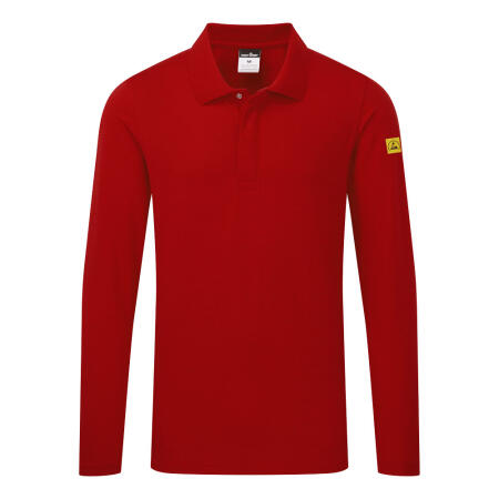 AS23 Anti-Static ESD Polo Shirt L/S Deep Red