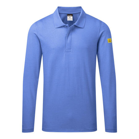 AS23 Anti-Static ESD Polo Shirt L/S Hamilton Blue