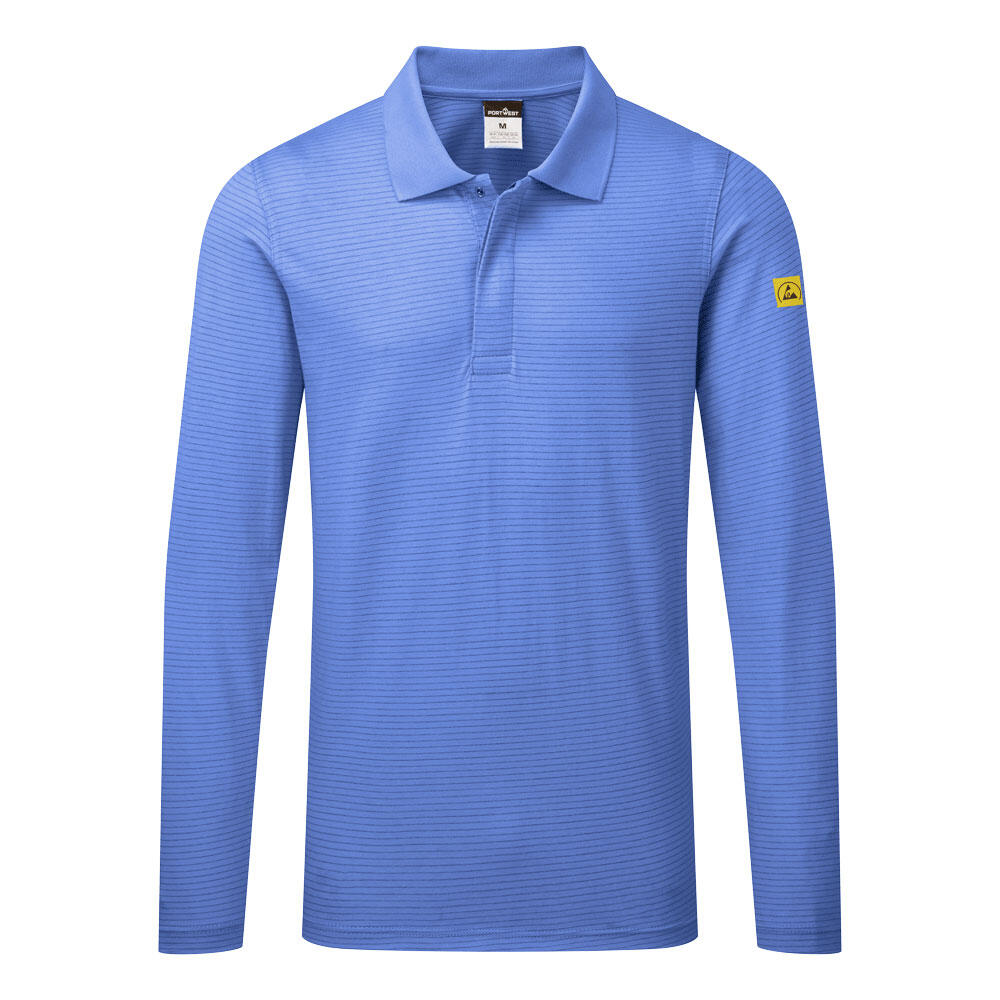 AS23 Anti-Static ESD Polo Shirt L/S Hamilton Blue