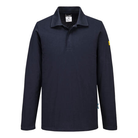 AS23 Anti-Static ESD Polo Shirt L/S Navy