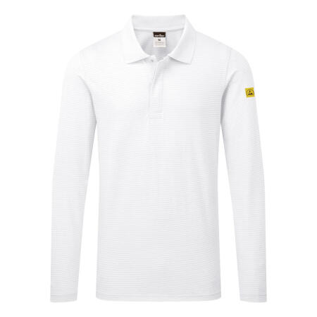 AS23 Anti-Static ESD Polo Shirt L/S White