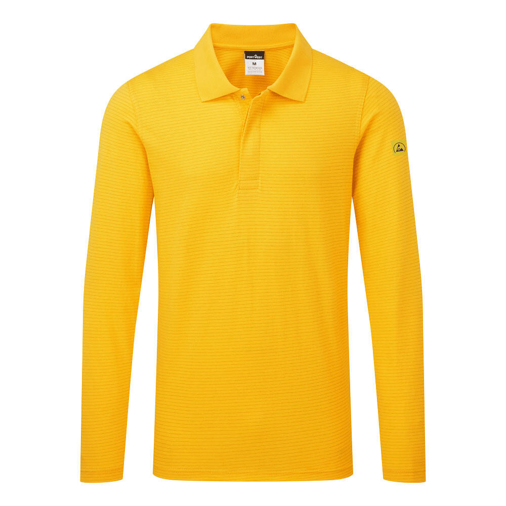 AS23 Anti-Static ESD Polo Shirt L/S Deep Yellow