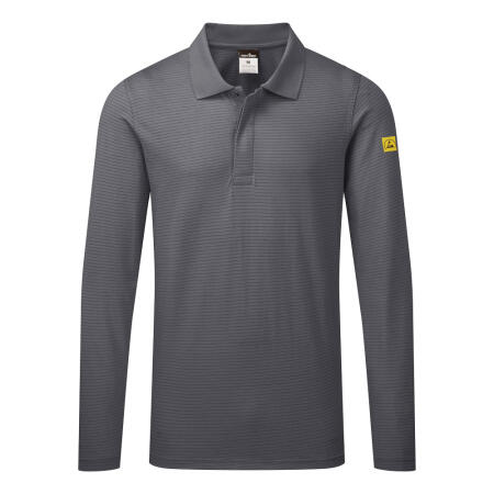 AS23 Anti-Static ESD Polo Shirt L/S Zoom Grey