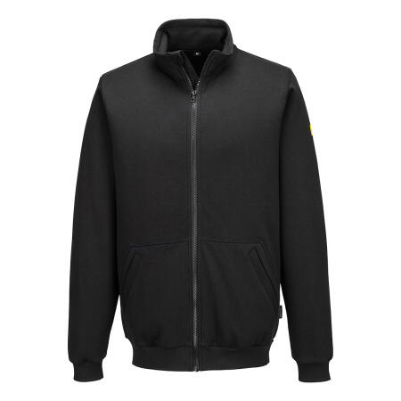 AS25 Anti-Static ESD Zip Sweatshirt Black
